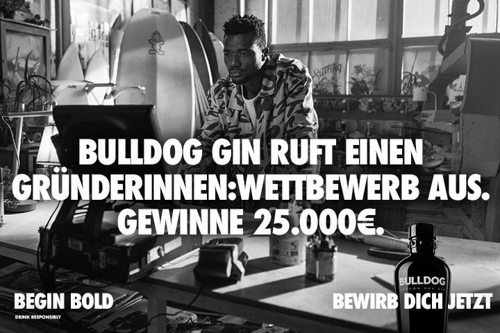 Jetzt bewerben: Bulldog Gin unterstützt euch mit 25.000 Euro!