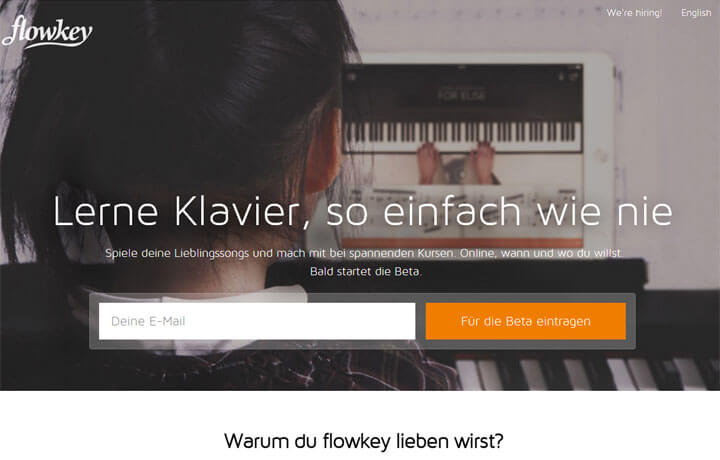 Mit flowkey online Klavier spielen lernen