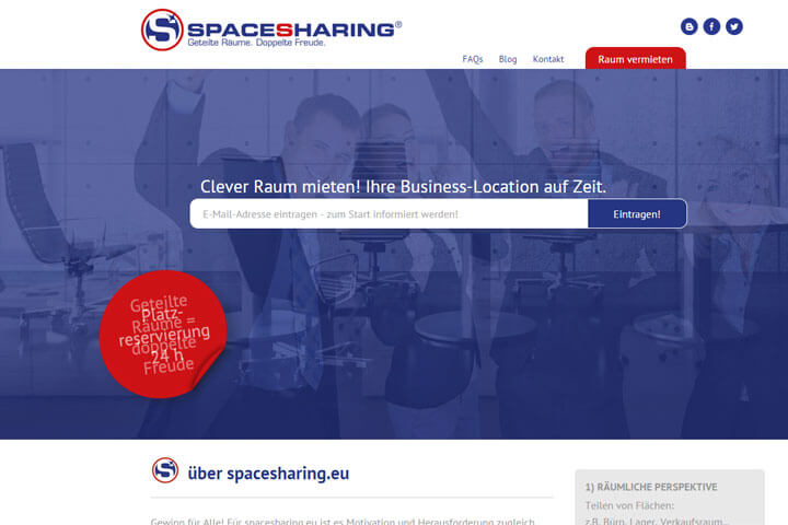 Spacesharing vermittelt Businessräume auf Zeit