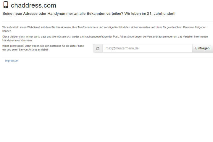 Mit Chaddress bleiben Kontaktdaten immer aktuell