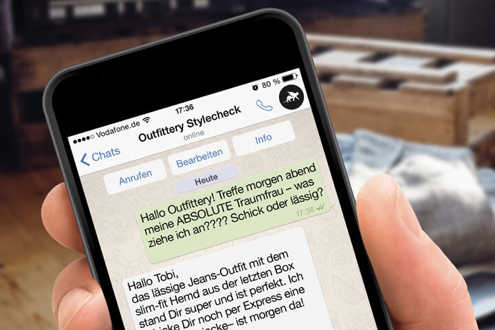 Outfittery chattet bei Whatsapp mit seinen Kunden