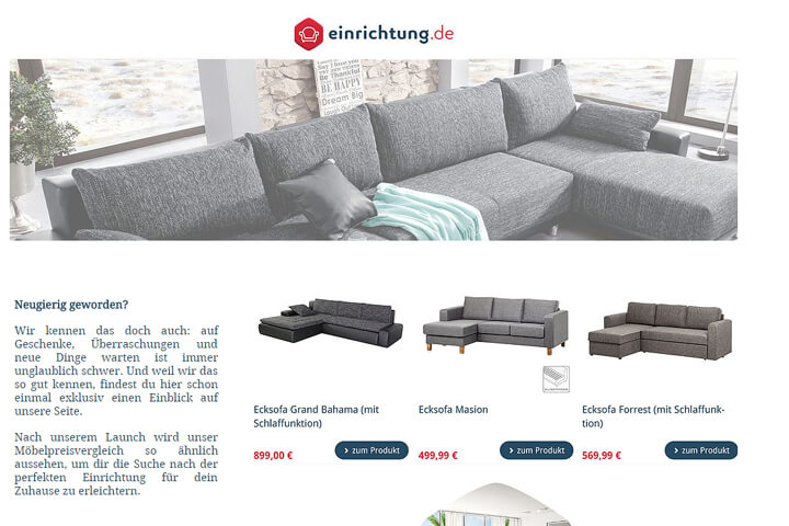 einrichtung.de – ein Preisvergleich für Sofa und Co.