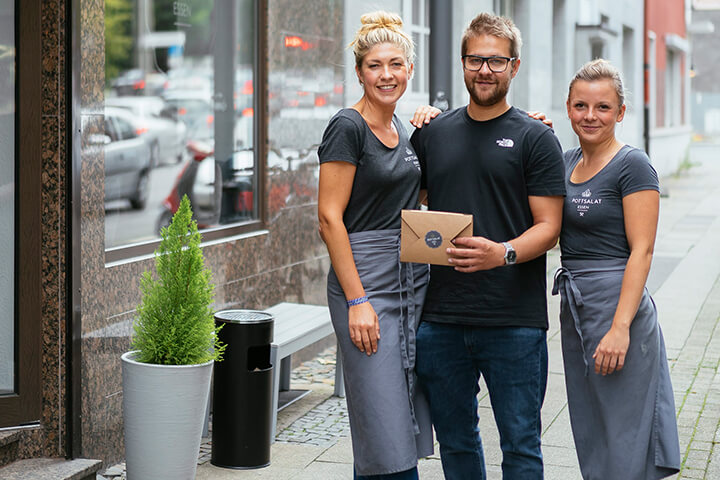 Hier kommt das Essen mit dem Fahrrad zum Kunden