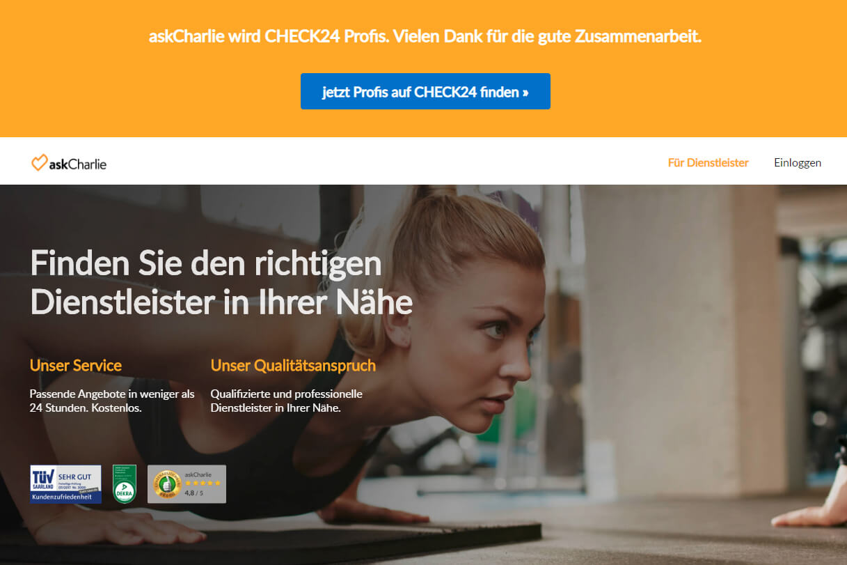 askCharlie – das Startup der Tirendo-Gründer – gehört inzwischen Check24