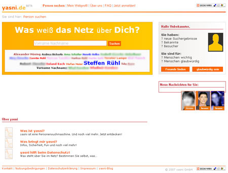 yasni.de findet Infos zu Namen