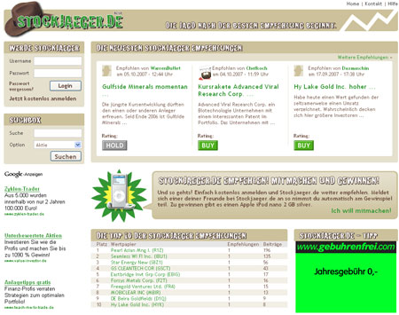 Stockjaeger.de setzt auf Aktien