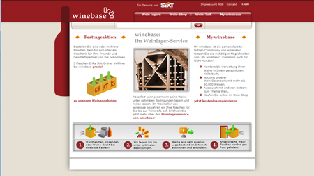 sixt lagert mit winebase Weine ein