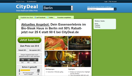 Groupon-Fieber: 4 Millionen Euro für CityDeal – cooledeals startet