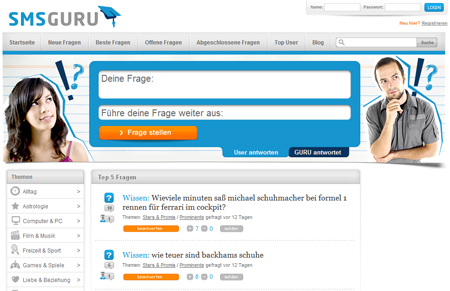 Handy-Auskunft SMS Guru macht gutefrage.net und Co. Konkurrenz