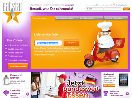 Neuer Bringdienst: eat-star liefert Pizza, Burger und Obst