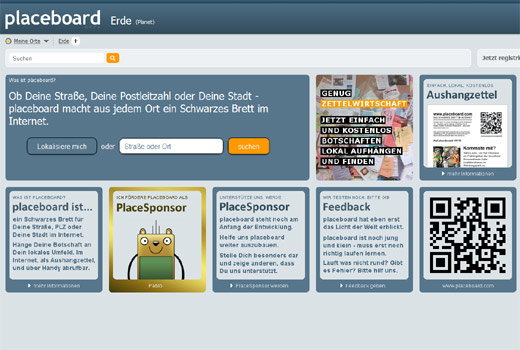Lokale Infos: Placeboard pinnt die Welt auf viele kleine Bretter