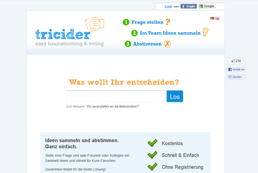 Wer, wie, was? Tricider hilft bei der Entscheidung