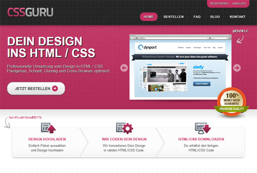 CSSGURU liefert Website-Code nach eigenem Design