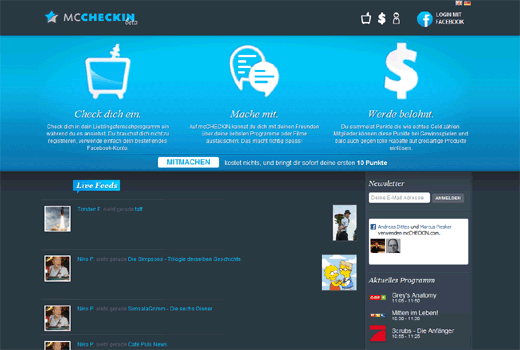 Social TV: Bei mcCheckin können TV-Glotzer Geld abstauben