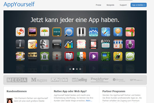 Mit AppYourself schnell und preiswert eigene Apps erstellen