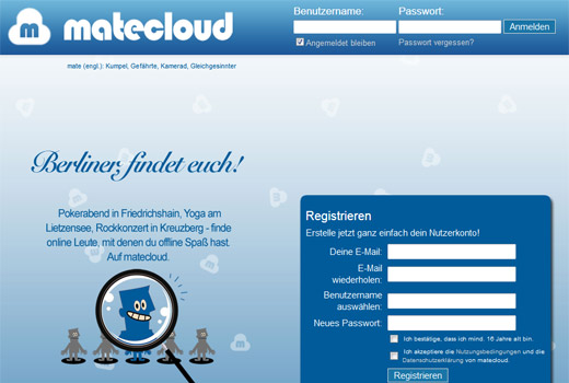 Sich online mit Matecloud verabreden und offline treffen