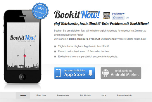 Konkurrenz für JustBook: Dank BookitNow! spontan und schnell ins Hotel