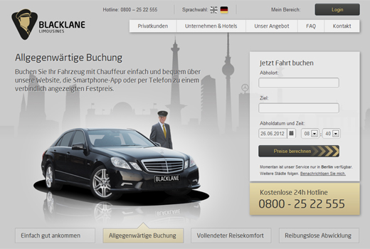 Blacklane liefert Limousine und Chauffeur auf Knopfdruck