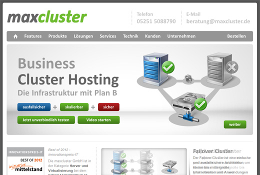 Einfach hohe Sicherheit und Skalierbarkeit durch Webhosting von maxcluster