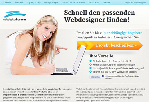 Mit dem Webdesignberater können sich Kunden und Webworker leichter finden