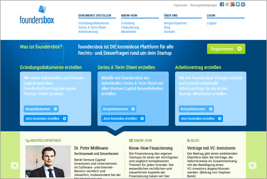 Mit foundersbox kostenlos Rechtsdokumente für Gründer erstellen