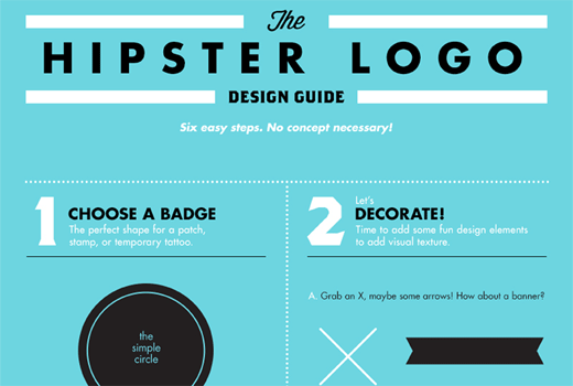 Schöne Persiflage-Infografik: Logo erstellen leicht gemacht