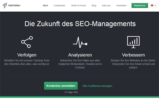 Positionly: Noch ein SEO-Tool – aber eines mit Marktplatz für externe AddOns