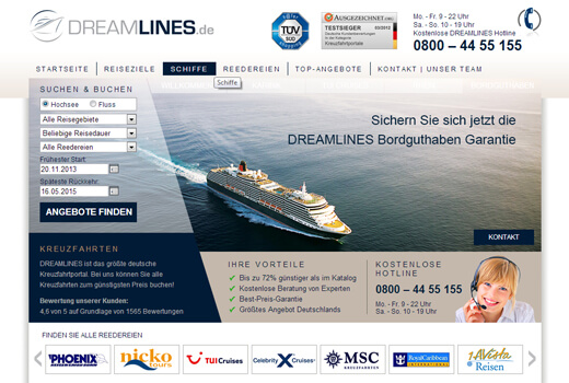 Dreamlines.de holt Holtzbrinck Ventures an Bord – und übernimmt 1000kreuzfahrten