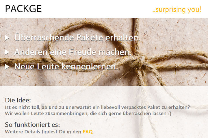 Mit Packge gibt es überraschende Pakete