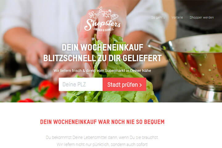 Shopsters liefert Lebensmittel umgehend zum Kunden