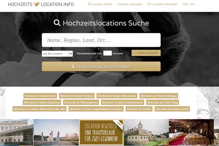 hochzeits-location.info startet durch – ebenso myFinish und Kolorat