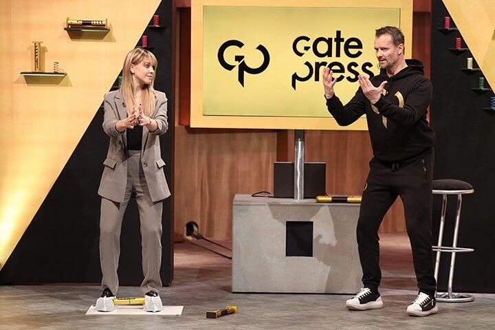 Meminto Stories, Gatepress, Blattgold, GetMoBie, Clever Cakes treten vor die Löwen